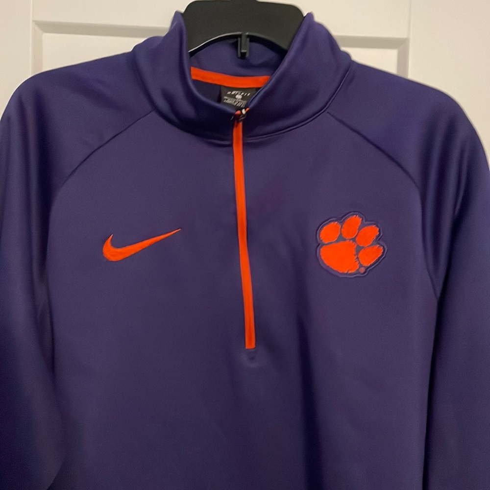 Nike Men’s XL Clemson 1/4 Zip Dri-Fit Pullover, Purple